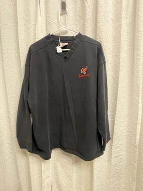 NFL Tampa Bay Buccaneers V-Neck Sweatshirt Size 2XL Black Vintage